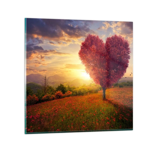 Impression sur verre - Image sur verre - Touche le cœur - 60x60 cm