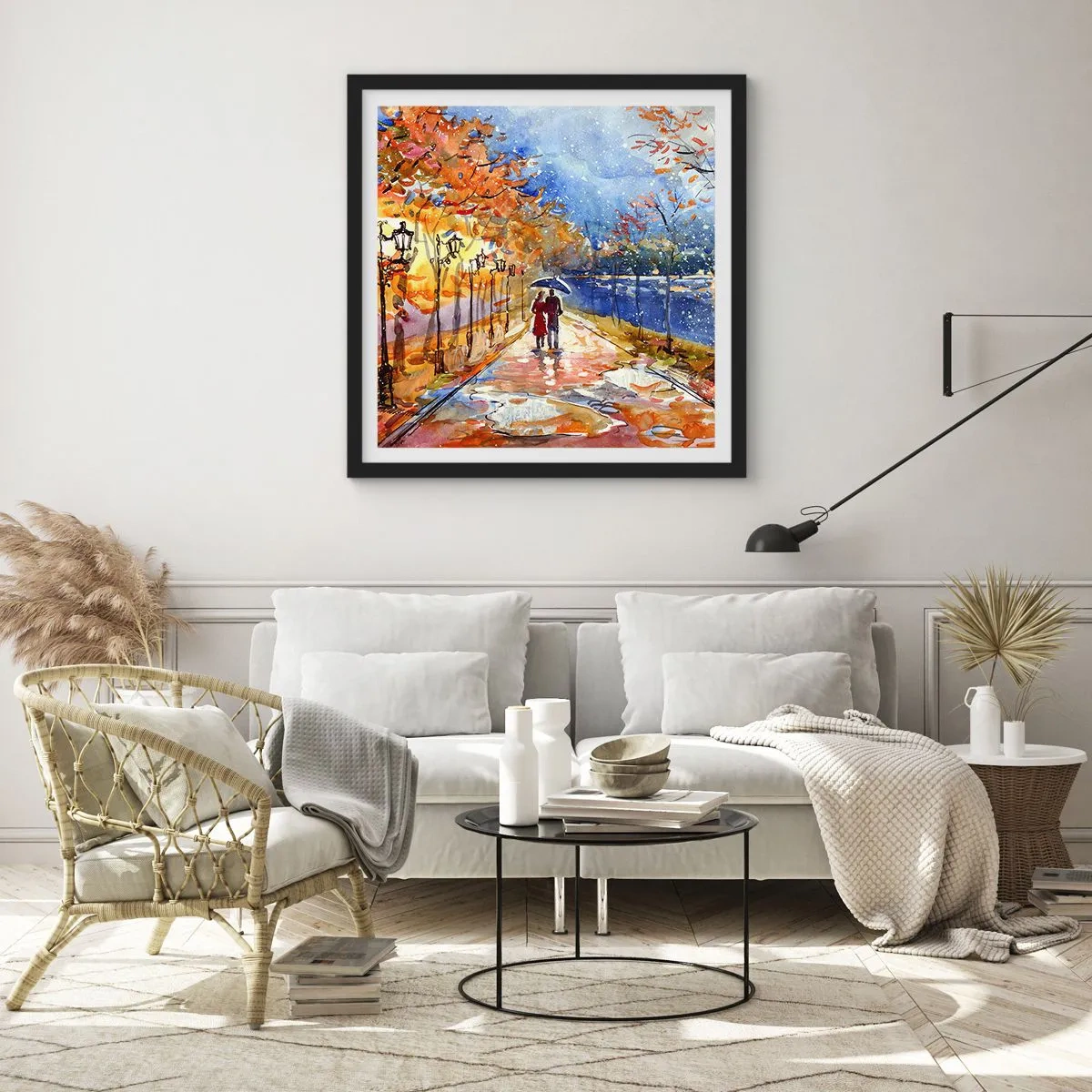 Affiche dans un cadre noir - Poster - Ensemble jusqu'au bout du temps - 50x50 cm