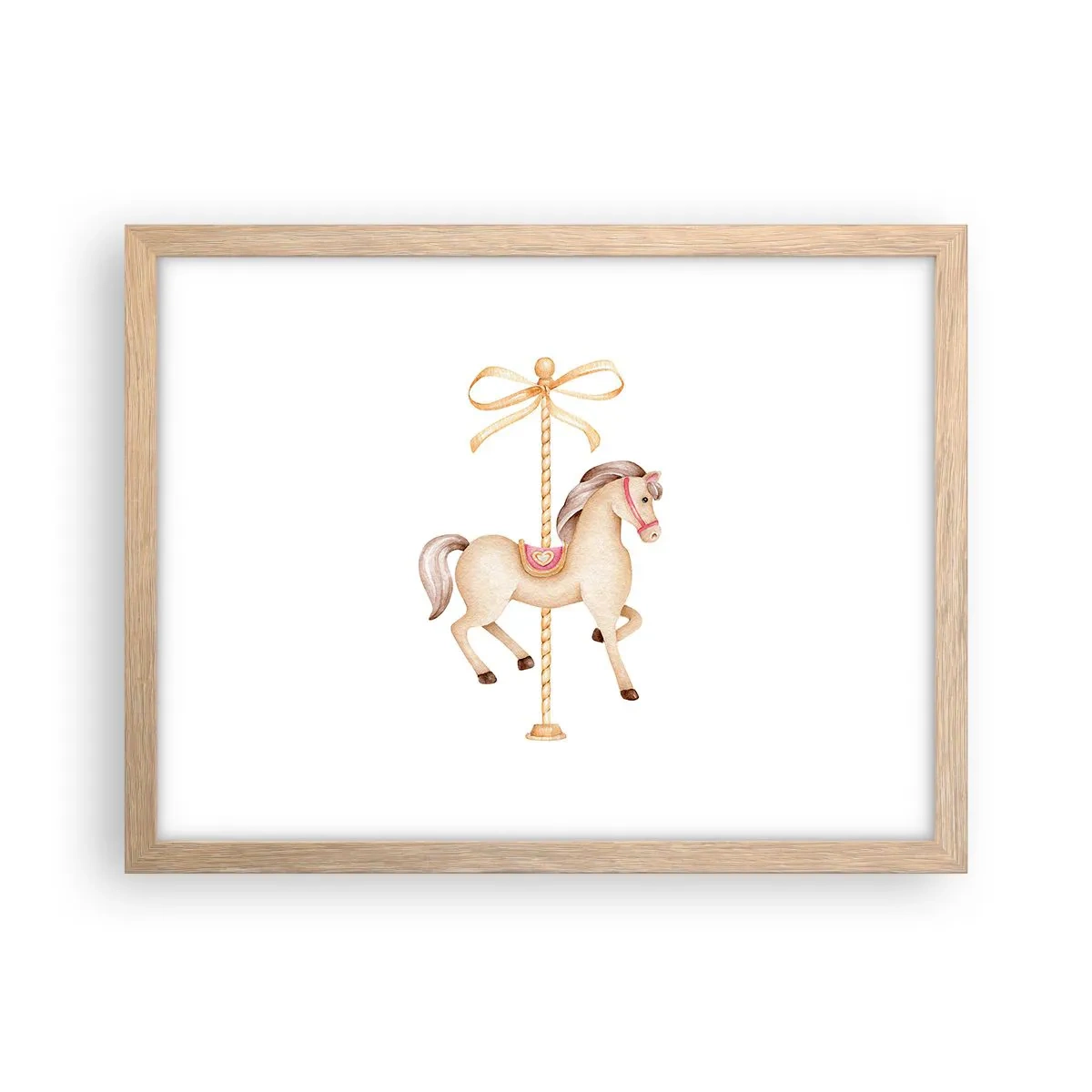 Affiche dans un chêne clair - Poster - Un trot gracieux - 40x30 cm