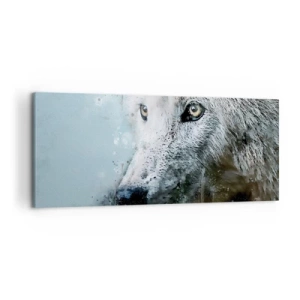 Impression sur toile - Image sur toile - Portrait à l'aquarelle d'un loup - 120x50cm - Rencontrez l'âme du loup - Décoration murale moderne pour le salon et la chambre ARTTOR