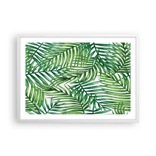 Affiche dans un cadre blanc - Poster - Sous la canopée verte - 70x50 cm