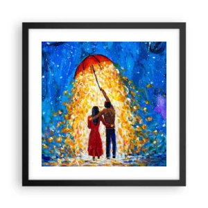 Affiche dans un cadre noir - Poster - La magie d'une soirée pluvieuse ? - 40x40 cm
