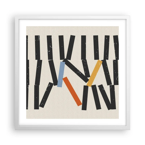 Affiche dans un cadre blanc - Poster - Dominos – composition - 50x50 cm