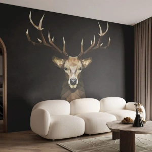 Papier Peint Autocollant Deluxe Sticker - Cerf cubique - Animaux, Cerf, Graphique - 100x70 cm