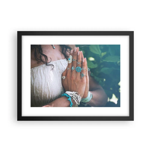 Affiche dans un cadre noir - Poster - Bienvenue au centre du bien-être - 40x30 cm