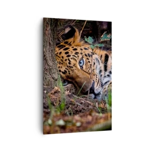 Impression sur toile - Image sur toile - Un léopard couché à l'ombre des arbres - 80x120cm - Fais-moi confiance - Décoration murale moderne pour le salon et la chambre ARTTOR