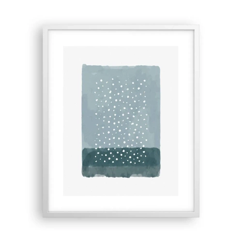 Affiche dans un cadre blanc - Poster - Évolution de bleus - 40x50 cm