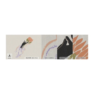 Échantillon de Papier Peint Premium Sand - Touche fraternelle - Main, Fleur, Minimalisme - 100x30 cm