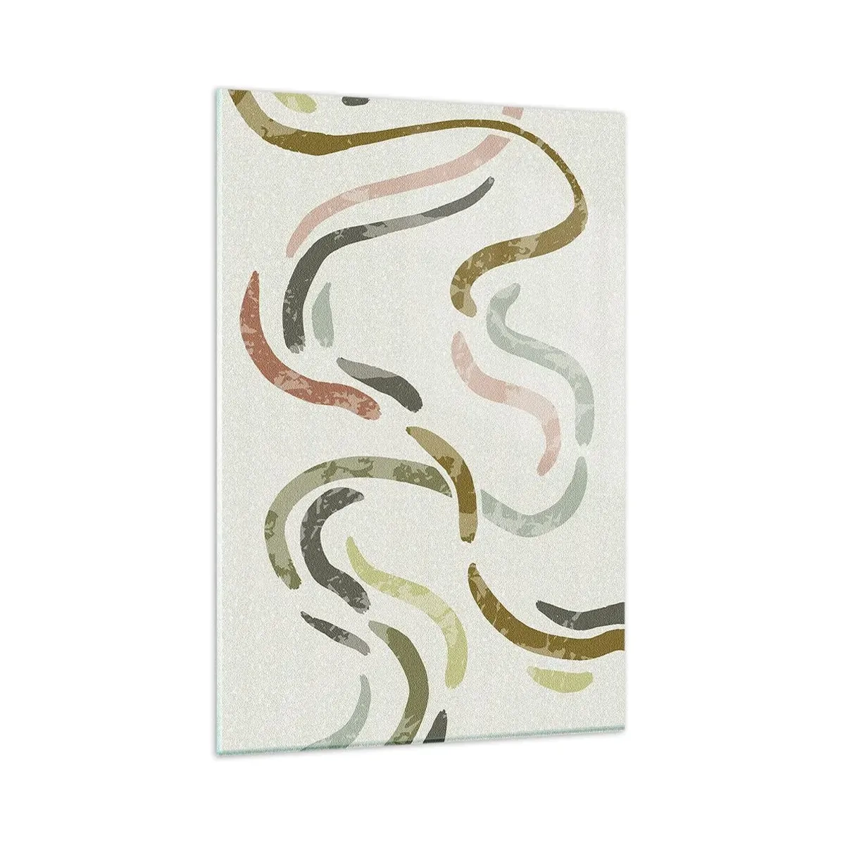 Impression sur verre - Image sur verre - Arcs abstraits aux couleurs pastel - 80x120cm - Une joyeuse danse de l'abstraction - Décoration murale moderne pour le salon et la chambre ARTTOR