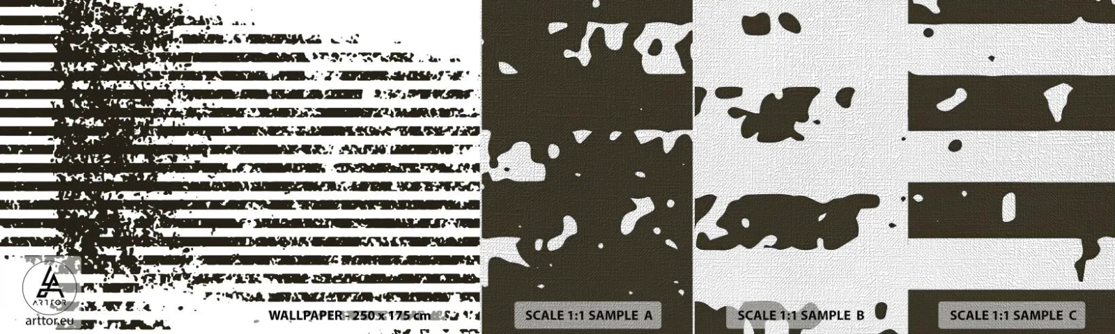 Échantillon de Papier Peint Premium Canvas - Rythme et bruissement - Abstraction, Morceau, Graphique - 100x30 cm