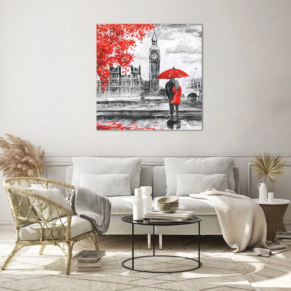 Impression sur verre - Image sur verre - Amoureux de Londres - 60x60 cm