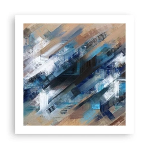 Affiche - Poster - Diagonale de bleus - 50x50 cm