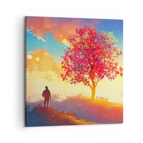 Impression sur toile - Image sur toile - Pèlerin à destination - 60x60 cm