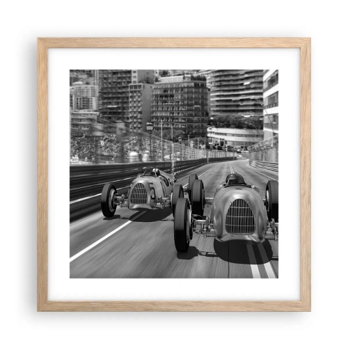 Affiche dans un chêne clair - Poster - Il y a longtemps à Monté Carlo - 40x40 cm