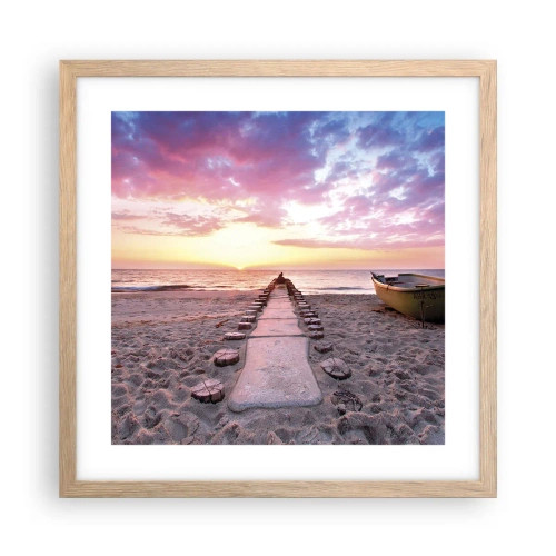 Affiche dans un chêne clair - Poster - Moment d'expérience profonde - 40x40 cm