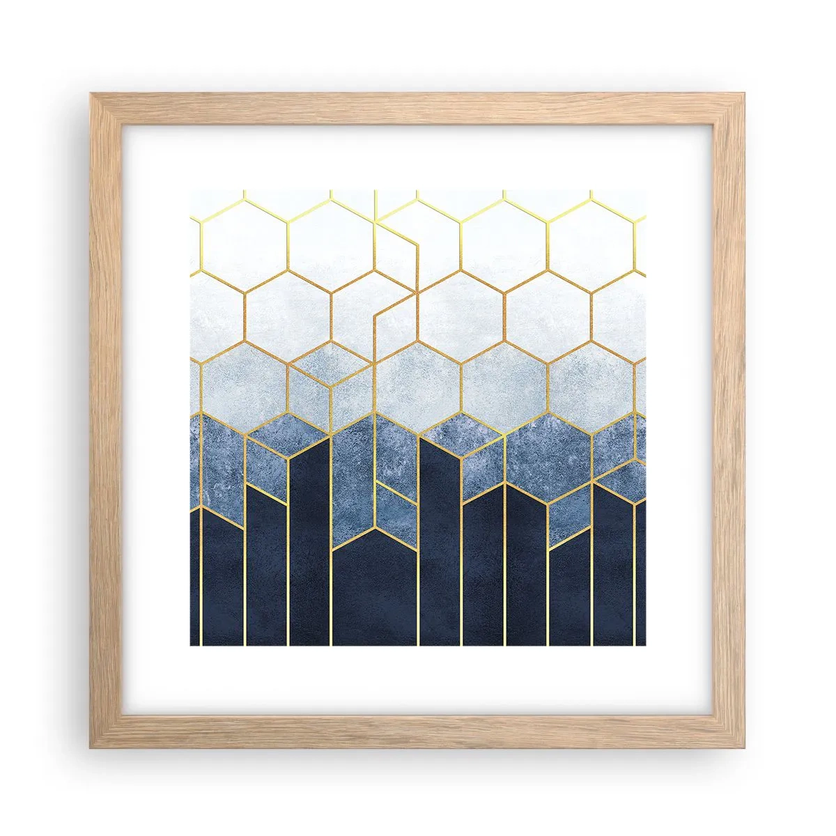 Affiche dans un chêne clair - Poster - Composition en rythme syncopé - 30x30 cm