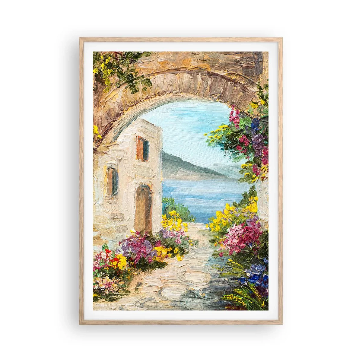 Affiche dans un chêne clair - Poster - Le charme d'une province côtière - 70x100 cm