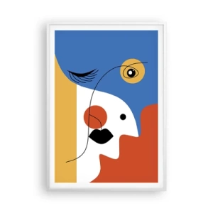 Affiche dans un cadre blanc - Poster - Portrait déconstruit - 70x100 cm