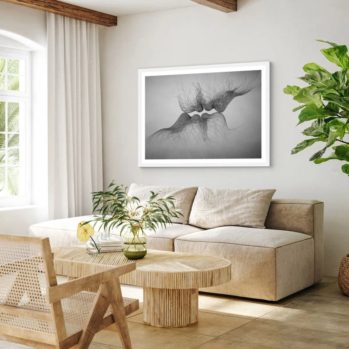 Affiche dans un cadre blanc - Poster - La bise du vent - 40x30 cm