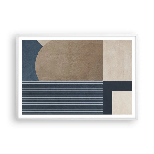 Affiche dans un cadre blanc - Poster - Composition simple et en rondeur - 100x70 cm