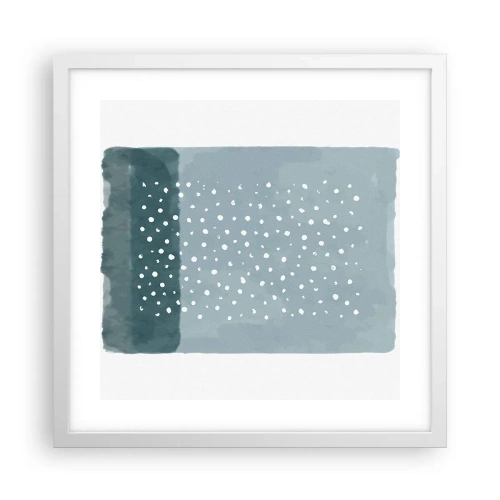 Affiche dans un cadre blanc - Poster - Évolution de bleus - 40x40 cm
