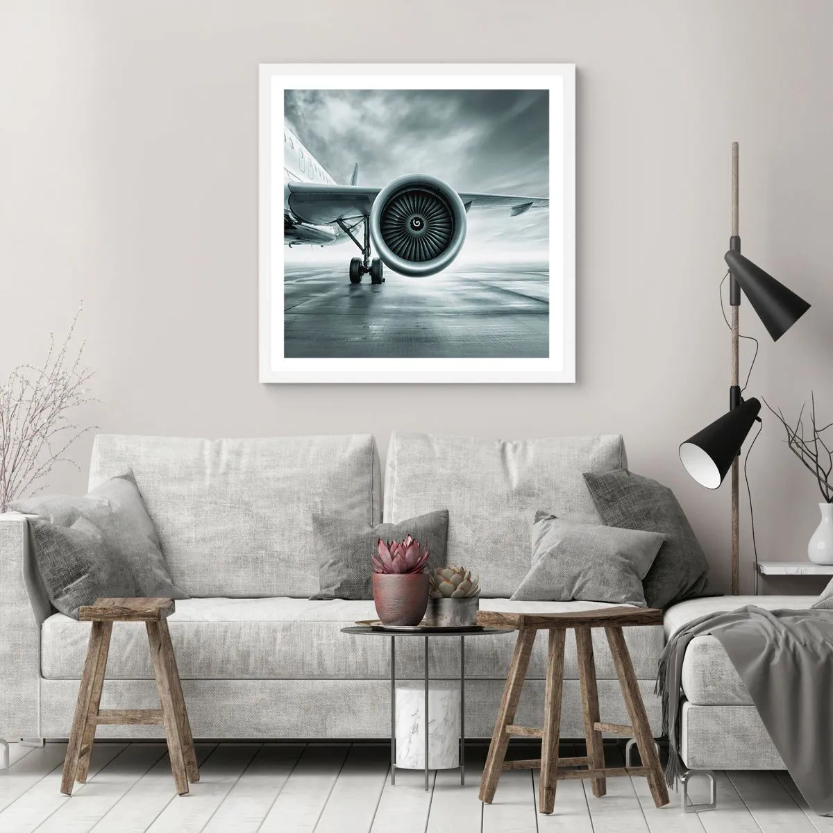 Affiche dans un cadre blanc - Poster - Sent la force! - 50x50 cm