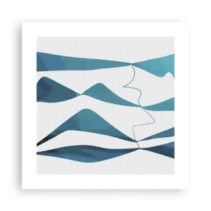 Affiche - Poster - Abstraction : composé turquoise - 40x40 cm