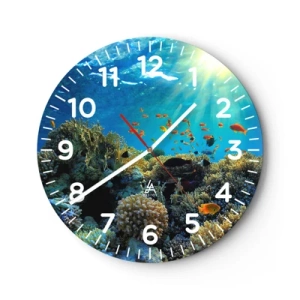 Horloge murale - Pendule murale - Trésor sous-marin - 40x40 cm