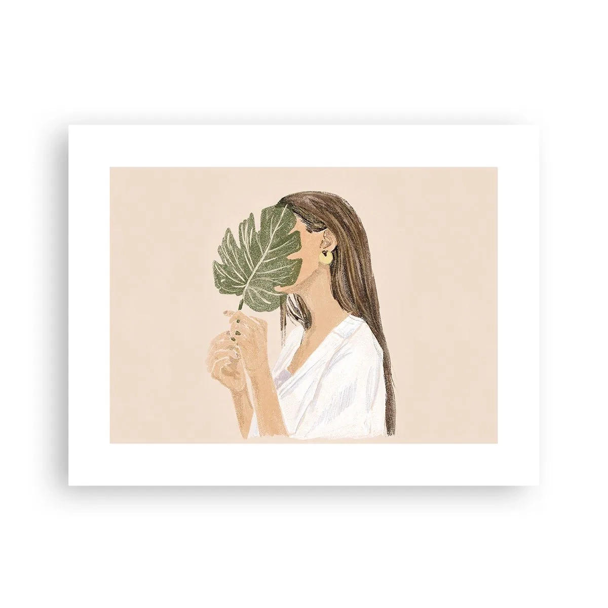 Affiche - Poster - Portrait mystérieux avec un éventail - 40x30 cm