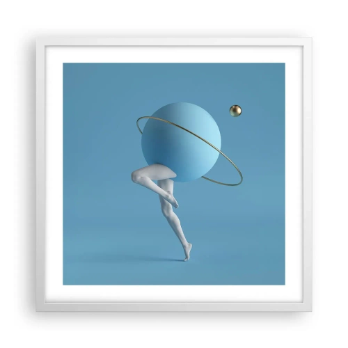 Affiche dans un cadre blanc - Poster - Et les planètes deviennent folles - 50x50 cm