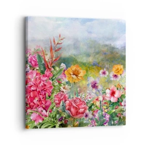 Impression sur toile - Image sur toile - Un jardin devenu fou - 30x30 cm