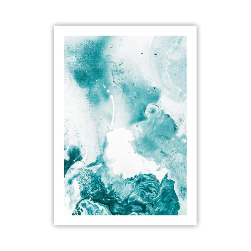 Affiche - Poster - Abstraction turquoise avec des détails dynamiques - 50x70cm - Marécage bleu - Décoration murale moderne pour le salon et la chambre ARTTOR
