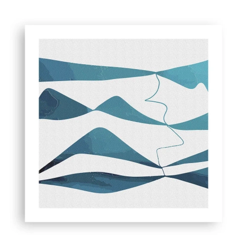 Affiche - Poster - Abstraction : composé turquoise - 50x50 cm