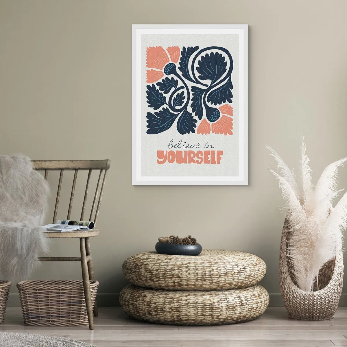 Affiche dans un cadre blanc - Poster - Et tu t'épanouis - 50x70 cm