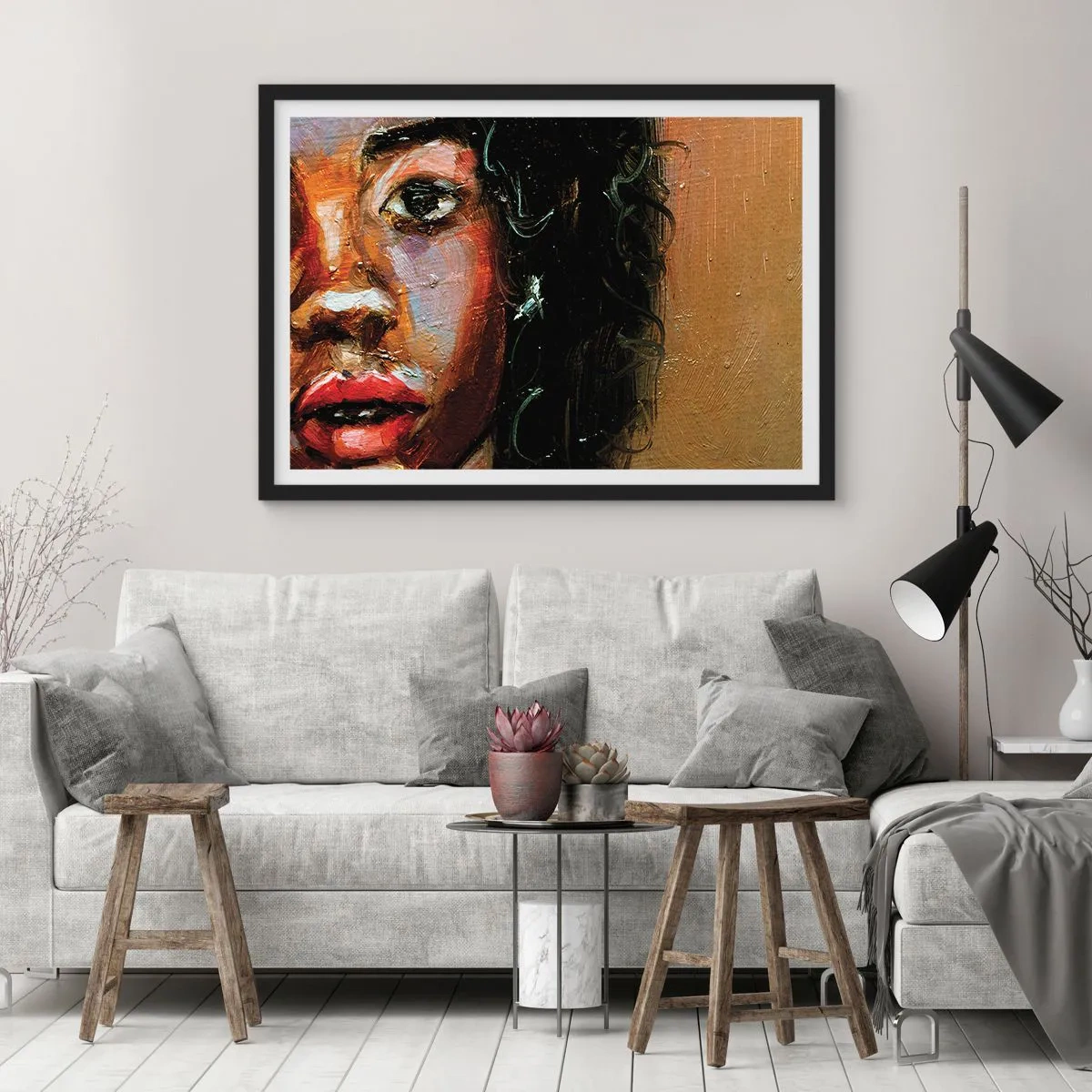 Affiche dans un cadre noir - Poster - Noir et brillant - 50x40 cm
