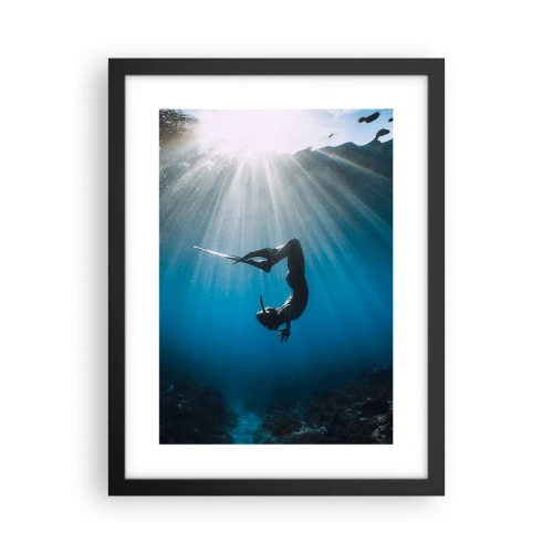 Affiche dans un cadre noir - Poster - Dans sous-marine - 30x40 cm