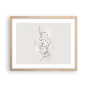 Affiche dans un chêne clair - Poster - Emmêlé dans une étreinte - 50x40 cm