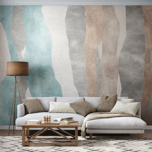 Papier Peint Photo Premium Canvas - Une étude de proximité - Pastel, Minimaliste, Lignes - 350x256 cm