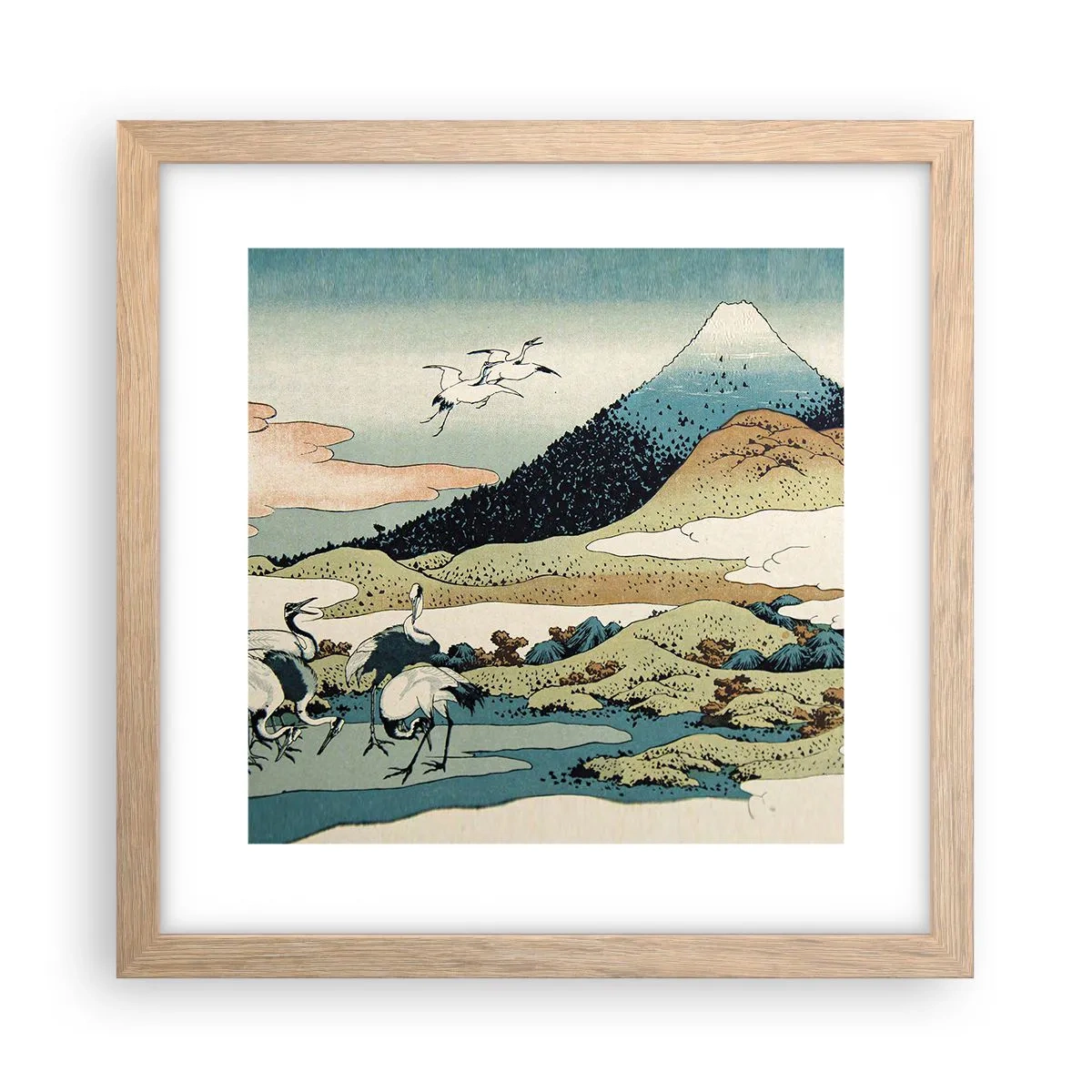 Affiche dans un chêne clair - Poster - Avec une âme japonnaise - 30x30 cm