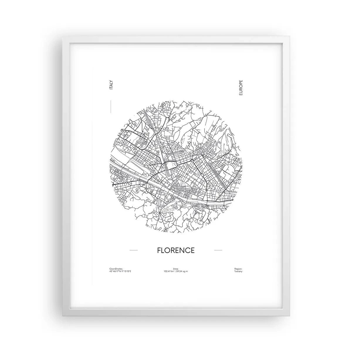 Affiche dans un cadre blanc - Poster - Anatomie de Florence - 40x50 cm