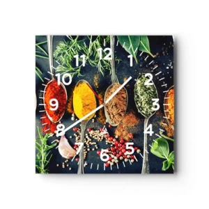 Horloge murale - Pendule murale - Magie culinaire - 40x40 cm