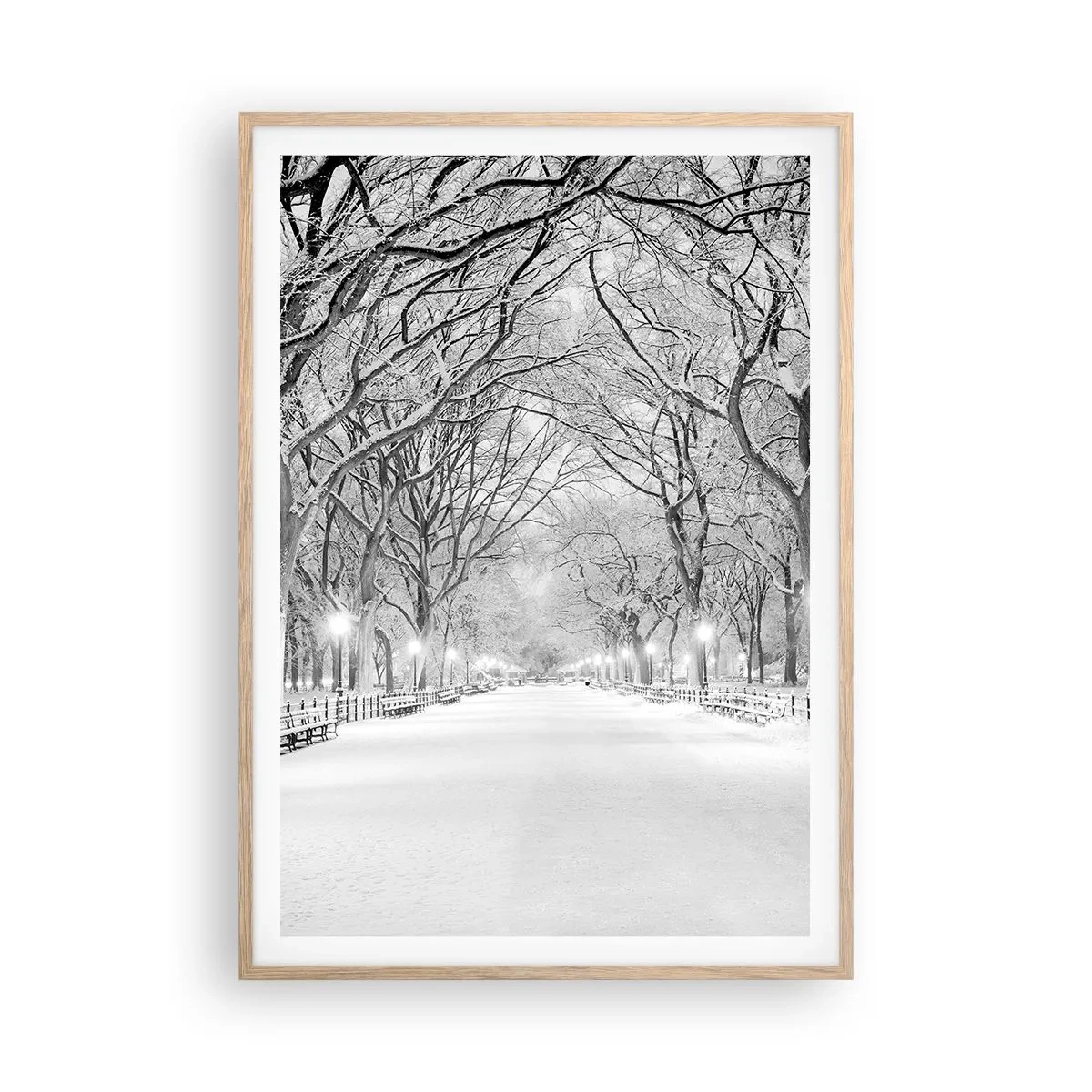 Affiche dans un chêne clair - Poster - Les quatres saisons – l’hiver - 70x100 cm