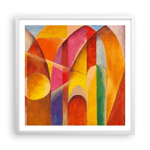 Affiche dans un cadre blanc - Poster - Cathédrale du soleil - 60x60 cm