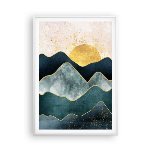 Affiche dans un cadre blanc - Poster - Après les sept montagnes - 70x100 cm