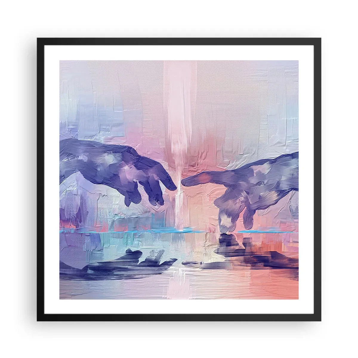 Affiche dans un cadre noir - Poster - Divine étincelle de vie - 60x60 cm