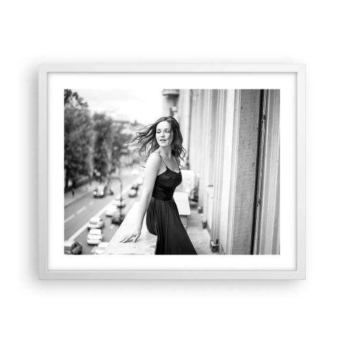 Affiche dans un cadre blanc - Poster - Certainement un Parisien - 50x40 cm