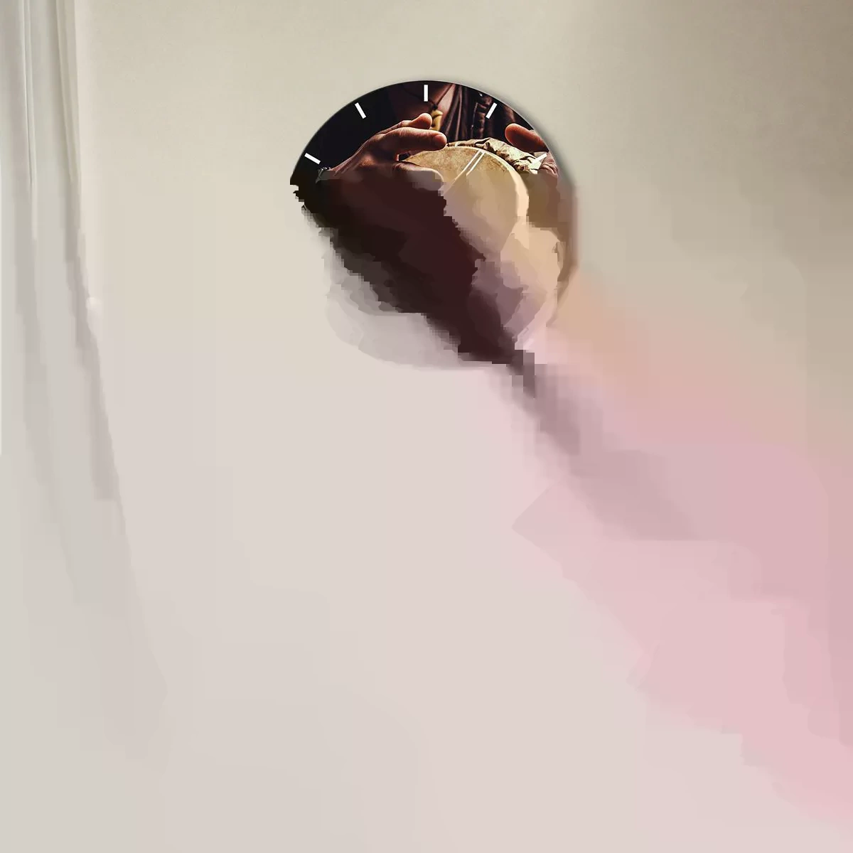 Horloge murale - Pendule murale - Au rythme du coeur - 40x40 cm