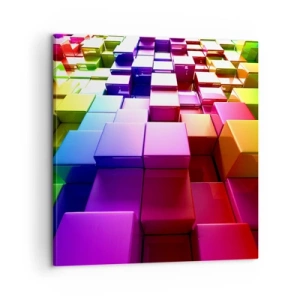 Impression sur toile - Image sur toile - Collaboration Op art dans une équipe - 60x60 cm