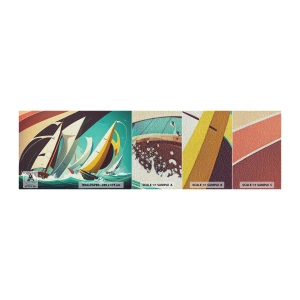 Échantillon de Papier Peint Premium Canvas - Bonne chance avec les éléments - Voiliers, Régate, Mer - 100x30 cm