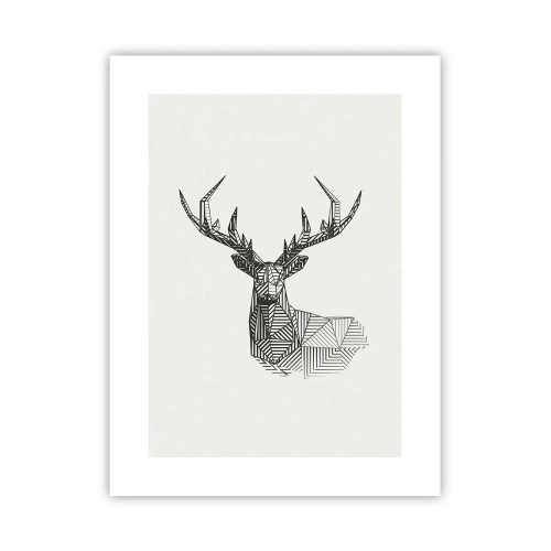Affiche - Poster - Cerf dans un style cubique - 30x40 cm